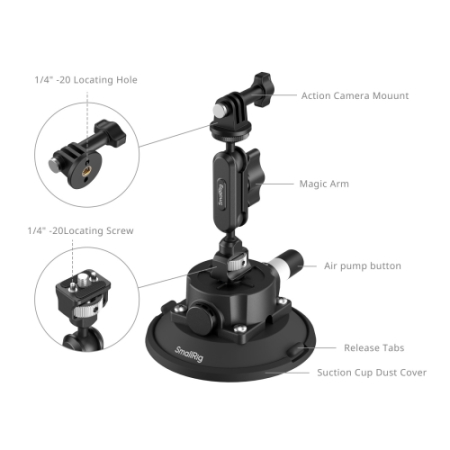 SmallRig 5855B - uchwyt/mocowanie Magic Arm z przyssawką 4.5